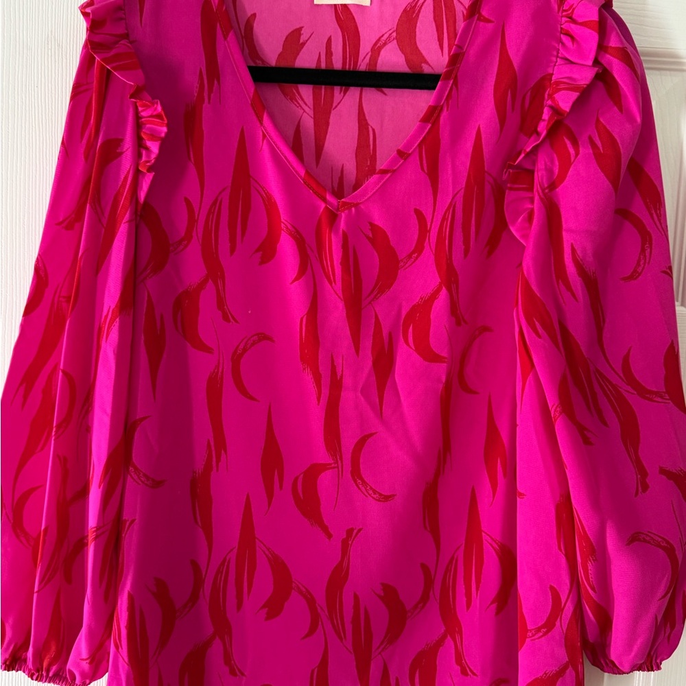 JODIFL Hot Pink and Red Women’s Blouse